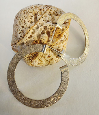 Ilias Lalaounis Sterling Silver 925 Open Loop Gold Plated Earrings.
