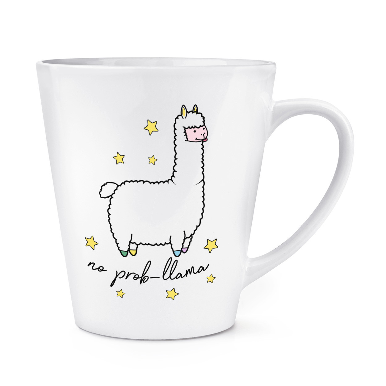 No Prob-Llama 12oz Latte Mug Cup - Llama Funny