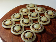bundle of resin, vintage buttons,12pcs white-colored 23mm,7/8,36L