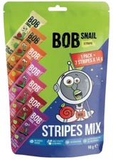 2 pcs Natural Bob Snail Stripes Fruit Mix candies, 98 g. Sugar-free candies