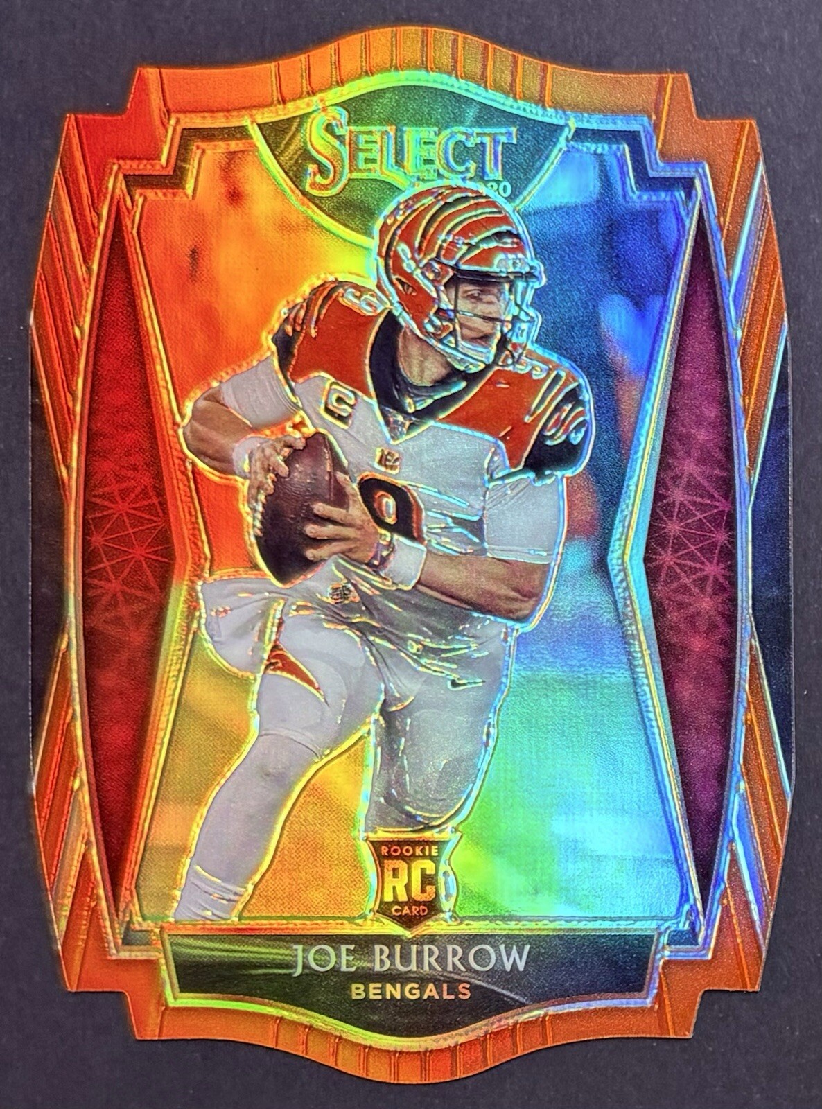 2020 Panini Select Joe Burrow RC Rookie ORANGE PRIZM COLOR MATCH Die-Cut #146 🔥