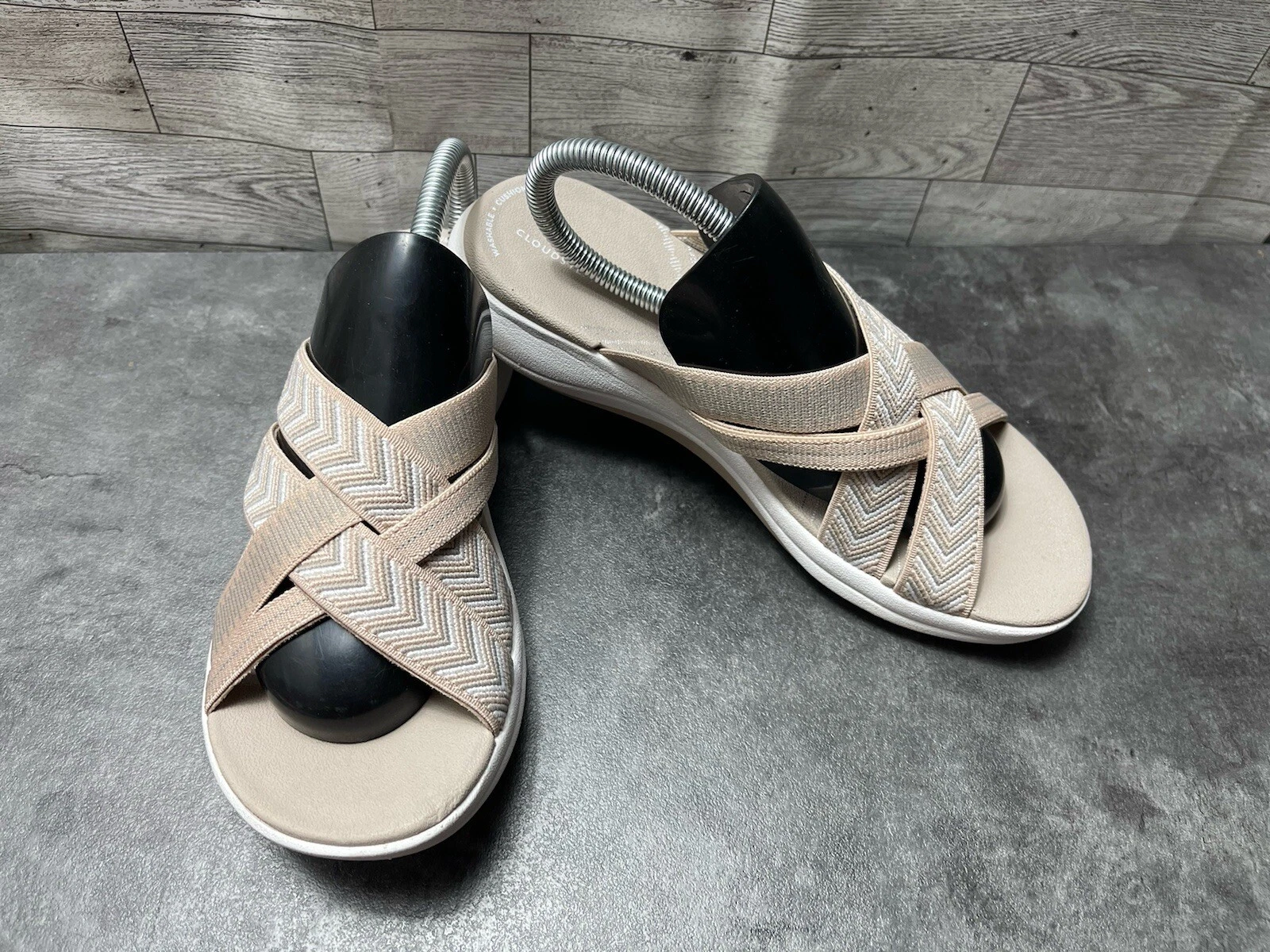 Scarpe donna Clarks Mira Grove marroni 7M comode slip on cinturino slide sandali