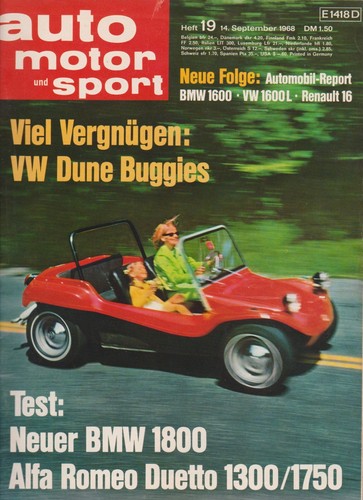 auto motor sport Heft 19 September 1968 Alfa Duetto BMW 1800 Renault 16 Buggies