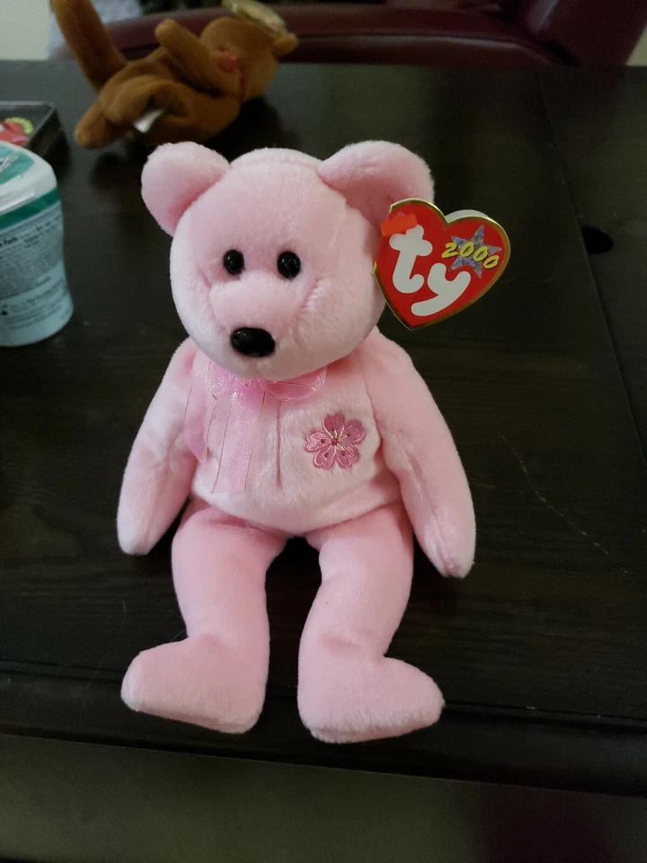 RARE Ty Beanie Babies SAKURA Bear (Retired) tag errors and TAGS in Japanese  - Image 2 of 4