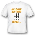 Millennial anti theft device black or white tee funny humor