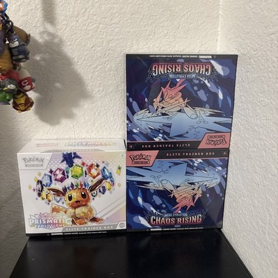 Pokémon  Prismatic Evolutions  ETB - New/Sealed & 2 Chaos rising ETBS OBO