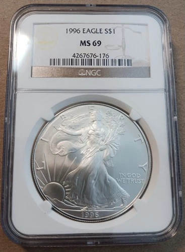 1996 American Silver Eagle NGC MS69 Brown Label