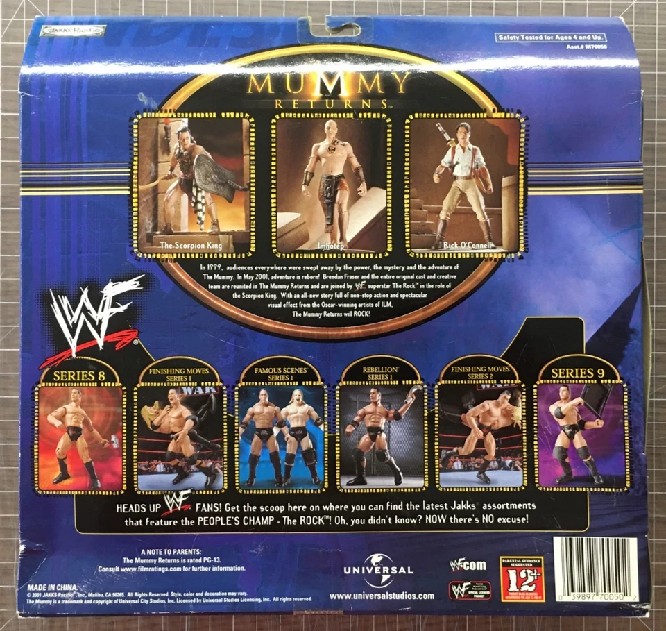 Figuras Jakks 2001 The Rock Scorpion King Edición Coleccionista WWF Rock Solid Nuevo en Paquete Foto 3 de 4