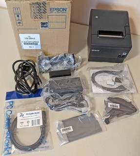 Epson TM T88VII Thermal Wireless Receipt Printer with accessories USB A B cable