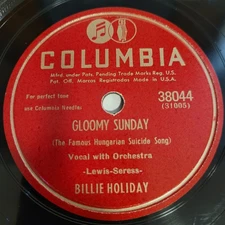HEAR👂Billie Holiday Gloomy Sunday Night And Day Columbia 38044 Jazz 78 RPM