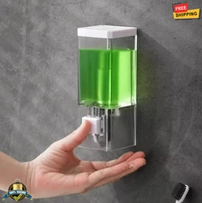 Wall-Mounted Press Soap Dispenser Transparent No-Drill Traceless Design
