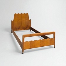Letto singolo in legno stile Gio Ponti – design italiano anni ’50, vintage