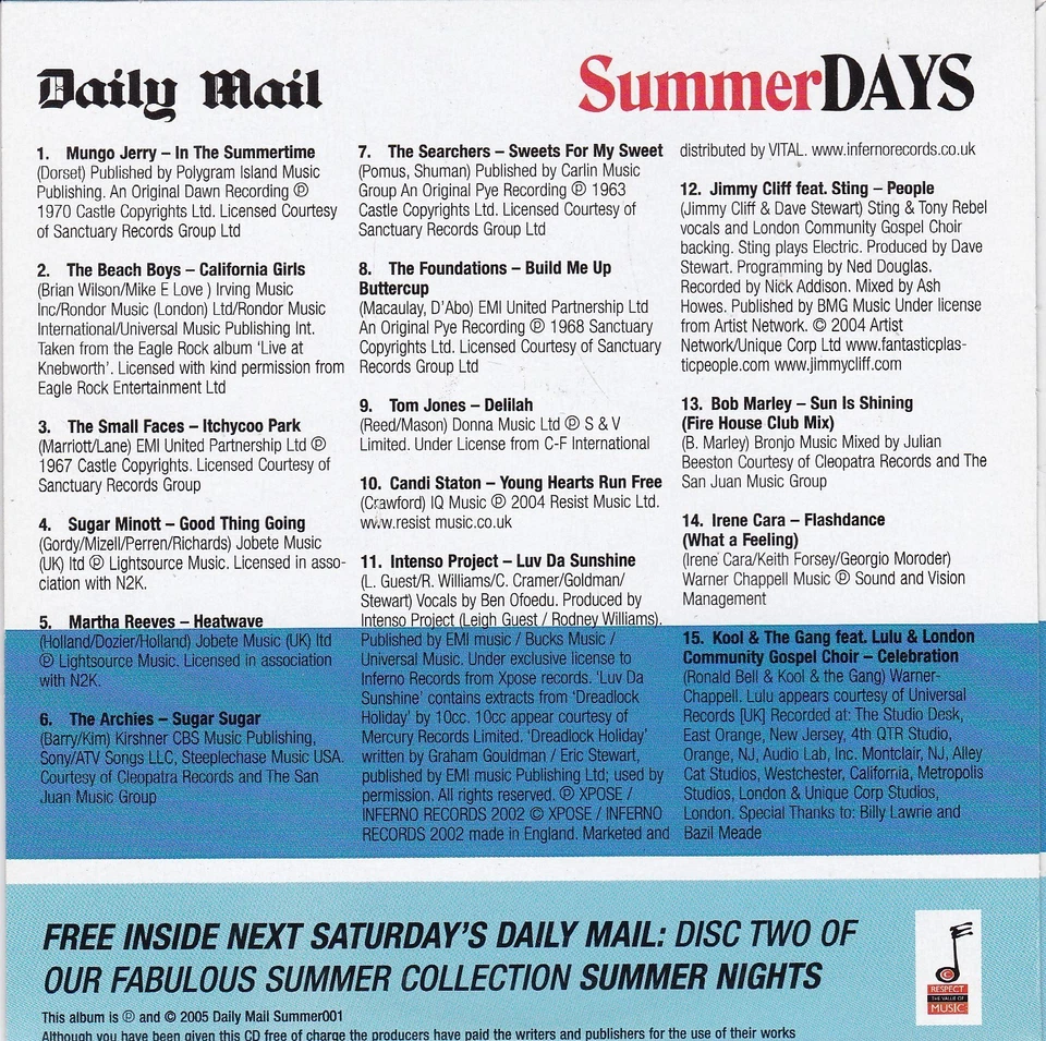 SUMMER DAYS 15 Sensational Sounds Of Summer - Bild 2 von 3