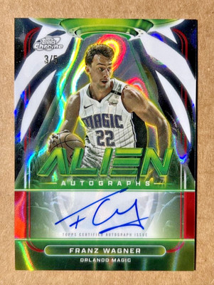 2025-26 TOPPS CHROME COSMIC FRANZ WAGNER ALIEN AUTOGRAPHS AUTO RED /5 MAGIC SSP