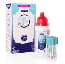 Contact Lens Solution ~ 60ml Avizor Ever Clean Plus Travel Flight Pack & Case