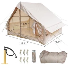 Inflatable Tents for Camping, Blow Up Tent & Hand Pump Stove Jack 6 Person