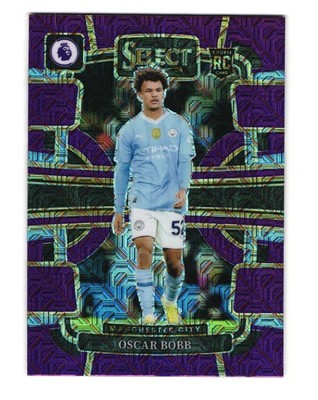 2023-24 Panini Select Premier League Oscar Bobb Purple Mojo RC Rookie