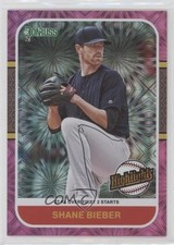 2021 Panini Donruss Highlights Pink Fireworks Shane Bieber #HI12 0h0s