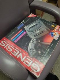 Vintage Video Game Sony PlayStation PS1 Console Bundle in Sega Genesis Box