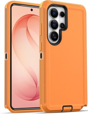Samsung Galaxy S26 Ultra Rugged Series Case - Orange Heavy Duty Shockproof Cover