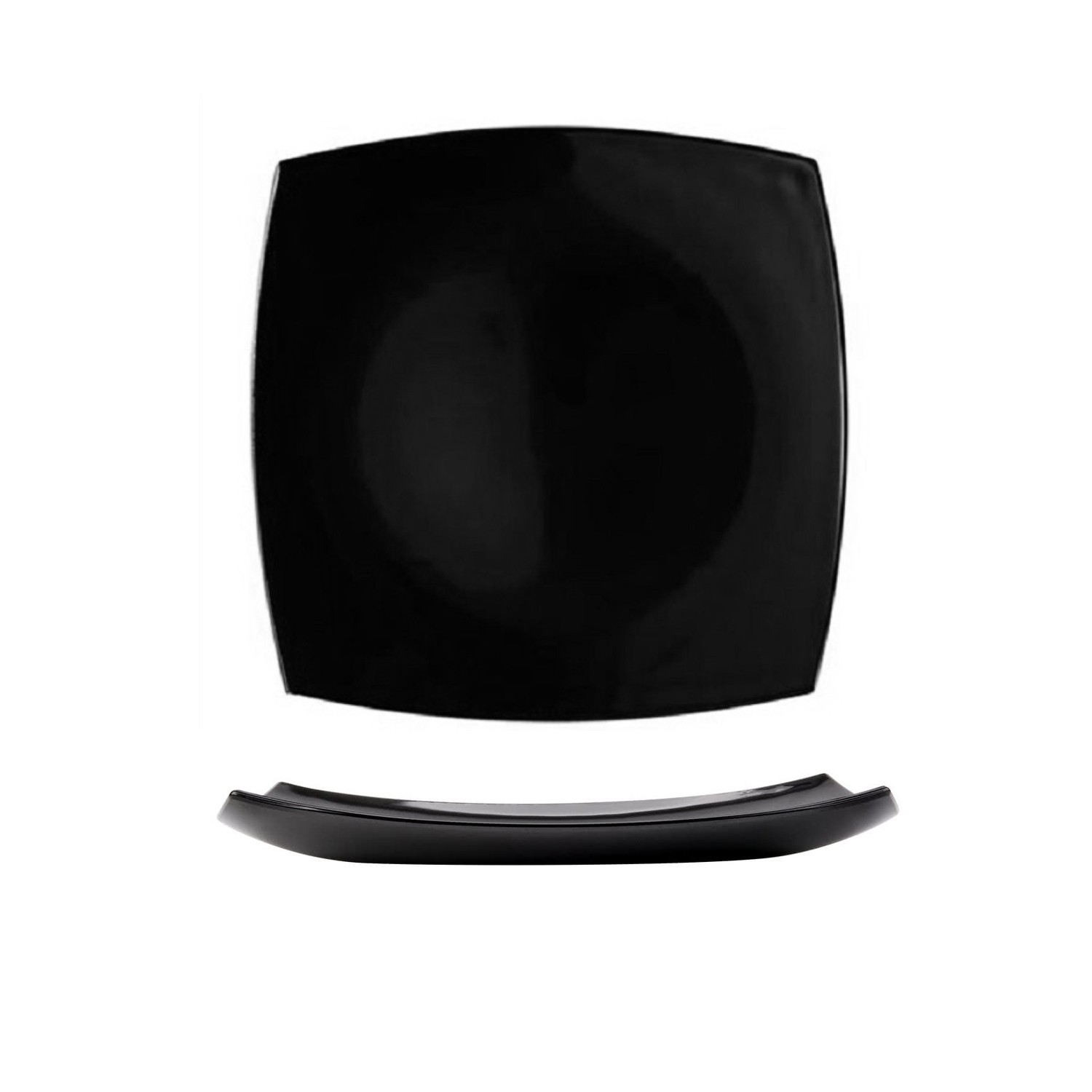 Set 6 Geschirr Dessert Delice Noir Schwarz 19 CM Glas Arcoroc Geschirr Eckig