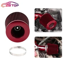 Red 3" 76mm High Flow Inlet Cold Air Intake Cone Replacement Dry Air Filter