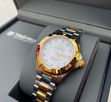TAG Heuer Aquaracer Ladies Quartz Watch WBD1322.BB0320 Gold Plated Excellent