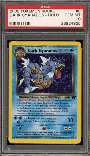 Pokemon Dark Gyarados Team Rocket Unlimited Holo Rare #8 PSA 10 Gem Mint