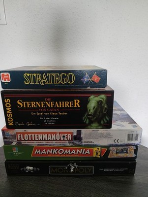 5 Brettspiele Sammlung Konvolut Catan,Mankomania,Stratego,Monopoly, Flottenmanöv