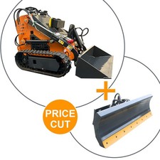 Crawler EPA Mini Skid Steer Loader 23HP +84" Wide 6 Way Dozer Blade  & Remote