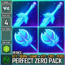 Roblox World Zero WZ - 4 PACK ZERO - ATT/BURN/VAMP + ATT/CRIT/FERO - 2x LS Axe