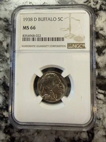 1938-D Buffalo Nickel NGC MS66