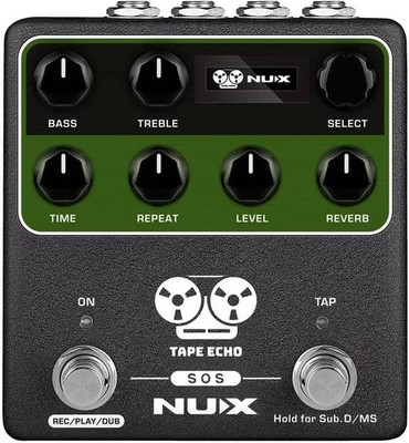 NUX NDD-7 Tape Echo Delay Effects Pedal, Up to 1600ms Stereo Delay Time