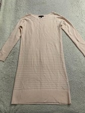 Banana Republic Women Long Sleeve Boat Neck Knee Shirt Dress Peach Size XS