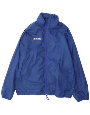 LOTTO Mens Hooded Rain Jacket UK 40 Large Blue Nylon AP08