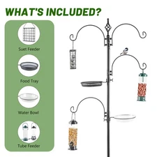 Premium Bird Feeding Station Kit 93 x 23 in Birds Feeder Pole Planter Hanger