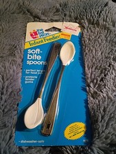 Vintage 1991 The First Years Baby Food Stainless Soft Spoons New Old Stock NIP