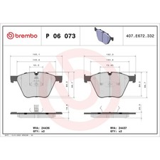 BREMBO P 06 073 Bremsbel�ge Vorne f�r 7 X6 5 X5 B6