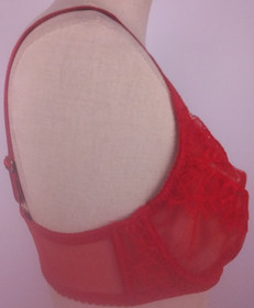 L'Agent By Agent Provocateur Red Ultra Sheer Seductive Underwired Bra Size 34 DD