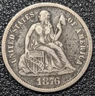 1876-S Seated Liberty Silver Dime 10C - Ships Free!