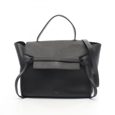 CELINE BELT MINI Schultertasche Handtasche 176103 Leder Schwarz Gebraucht Damen