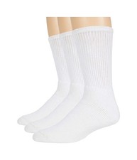 Wigwam L18813 Unisex White King Cotton Crew 3-Pack Socks Size L