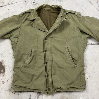 Vintage 40s WW2 US Military M41 Field Jacket Mens Large M1941 Army