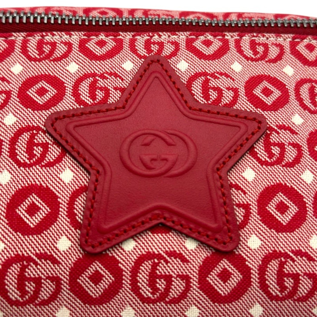 GUCCI Children Star Logo Canvas Waist Pouch Red Used Women's Bag thumbnail 8