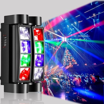 8 LED Spider Moving Head LED Stage Lighting Beam DJ Light DMX Disco Party Show
