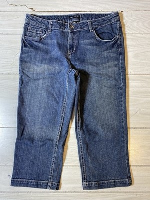 Axcess A Liz Claiborne Women s Cropped Stretch Denim Jeans Blue Size 10
