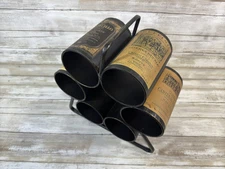 6 Bottles Free Standing Countertop Metal Wine Storage Holder Rack w/ Handle