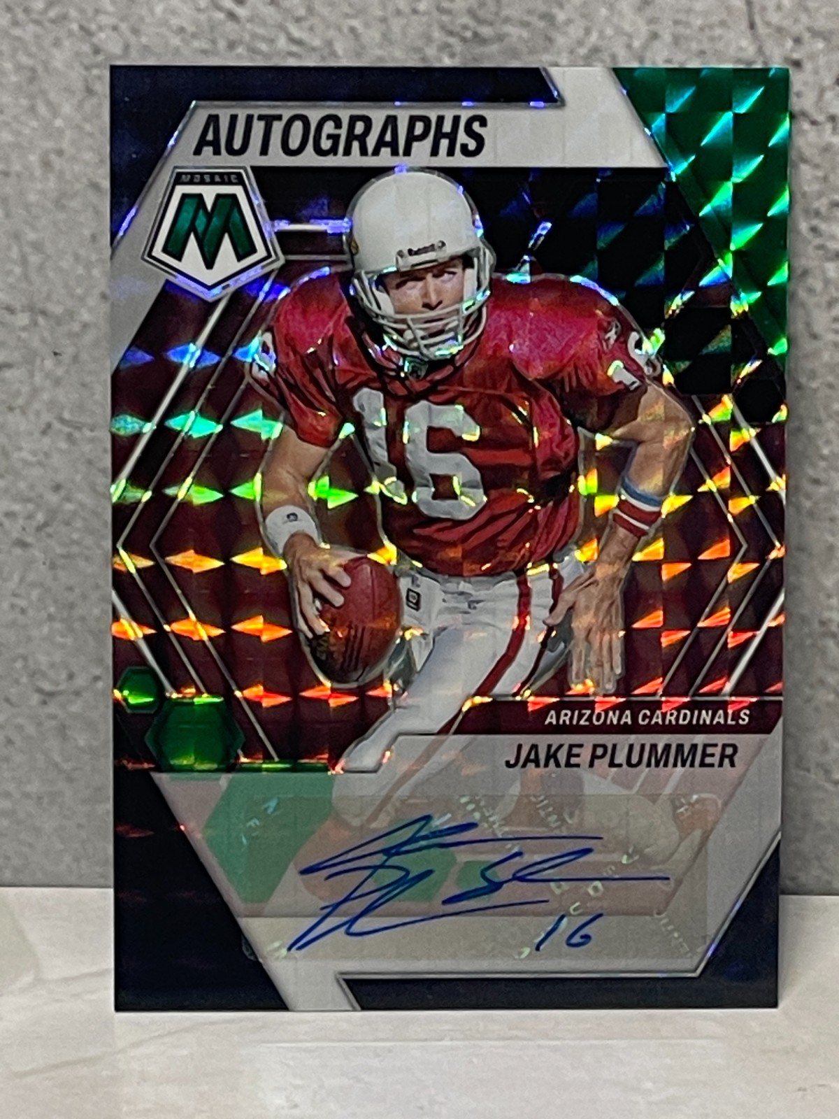 2023 Mosaic Autographs Mosaic Choice Fusion Green & Black Jake Plummer (#'d/25)