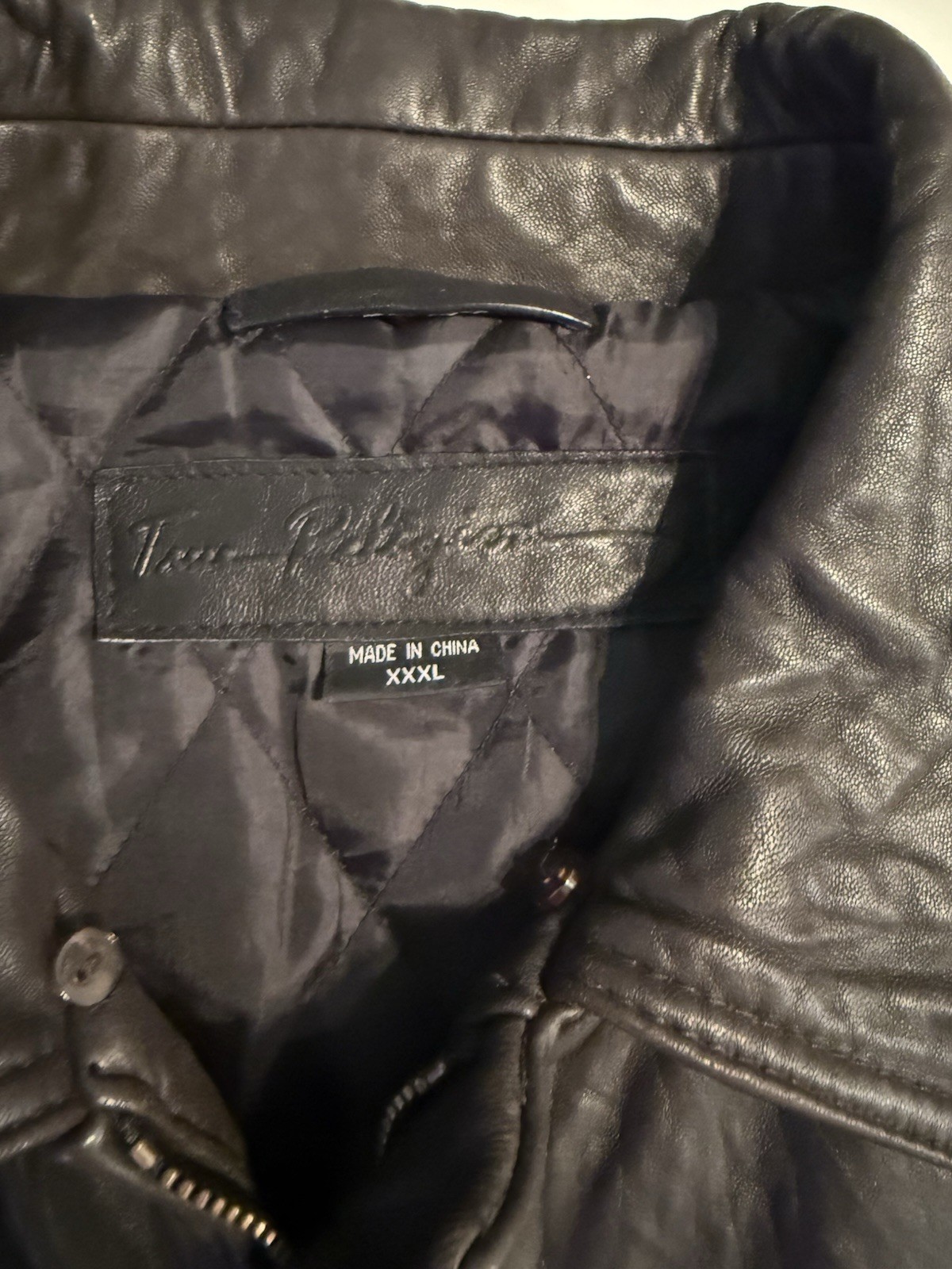 True Religion Men’s Leather Jacket Vintage image 3