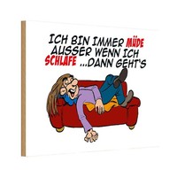 Holzschild 12X18 Cm Bin Immer MüDe AußEr Beim Schlafen Deko Geschenk Holz Schild